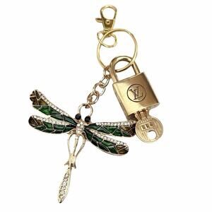 Louis Vuitton Lock & Key Set #211 with a Dragonfly Charm Keychain